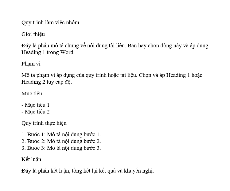 Hướng dẫn tạo và cập nhật Mục lục tự động trong Microsoft Word
